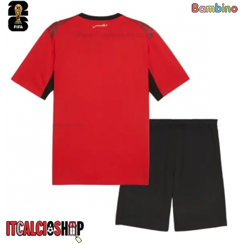 Egitto Prima Maglia Bambino Mondiali 2026 Manica Corta (+ Pantaloni corti)